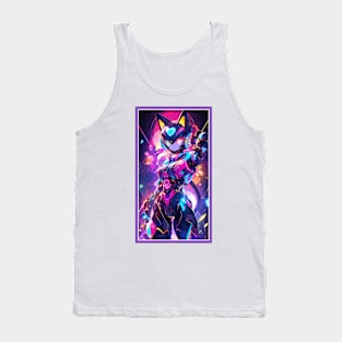 Anime Sci-Fi Cat Girl | Quality Anime Girl Artwork | Manga Girl Anime Art Tank Top